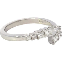 14K White Gold Bypass Fashion Ring with Prong-Set Princess Cut Diamonds - 0.57 Carat Total Diamond Weight by Auriventus