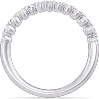 14K White Gold Bypass Fashion Ring with Prong-Set Round Diamonds - 0.46 Carat Total Diamond Weight by Auriventus