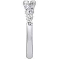 14K White Gold Bypass Fashion Ring with Prong-Set Round Diamonds - 0.46 Carat Total Diamond Weight by Auriventus