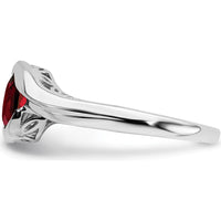 14K White Gold Bypass Ring with Natural Round Garnet - 1.004ct by 0