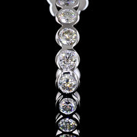 14K White Gold C-Hoop Earrings with 32 Bezel-Set Round Lab Diamonds - 3.30 Carat Total Weight (E-F Color, VS Clarity) - Covaloro Fine Jewelry
