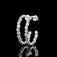 14K White Gold C-Hoop Earrings with Bezel Set Heart Shaped Lab Grown Diamonds - 5.38 Carat Total Diamond Weight (E-F Color, VS2 Clarity) - Covaloro Fine Jewelry