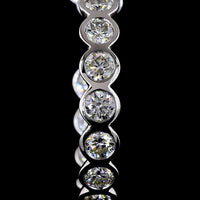 14K White Gold C-Hoop Earrings with Bezel-Set Round Lab Grown Diamonds - 4.36 Carat Total Weight - Covaloro Fine Jewelry