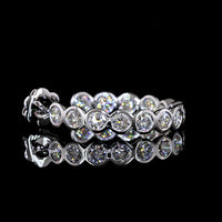 14K White Gold C-Hoop Earrings with Bezel-Set Round Lab Grown Diamonds - 4.36 Carat Total Weight - Covaloro Fine Jewelry