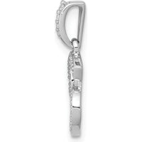 14K White Gold Cancer Zodiac Pendant with Round Natural Diamonds - 0.023 Carat Total Diamond Weight by Monteluci Fine Jewelry