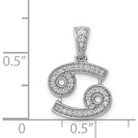 14K White Gold Cancer Zodiac Pendant with Round Natural Diamonds - 0.023 Carat Total Diamond Weight by Monteluci Fine Jewelry