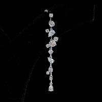 14K White Gold Cascading Drop Earrings with Brilliant and Pear-Shaped Lab Diamonds - 1.72 Carats Total Diamond Weight - Covaloro Fine Jewelry