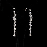 14K White Gold Cascading Drop Earrings with Brilliant and Pear-Shaped Lab Diamonds - 1.72 Carats Total Diamond Weight - Covaloro Fine Jewelry