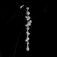 14K White Gold Cascading Drop Earrings with Brilliant and Pear-Shaped Lab Diamonds - 1.72 Carats Total Diamond Weight - Covaloro Fine Jewelry