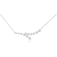 14K White Gold Cascading Pendant Necklace with Prong-Set Round Brilliant Cut Diamonds - 0.50 Carat Total Diamond Weight - Royal Jewelry