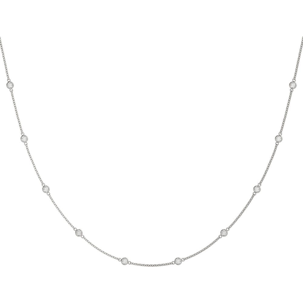 14K White Gold Celestial Sparkle Necklace with 1.5 Carat Lab-Grown Diamonds by Robinson's Jewelers