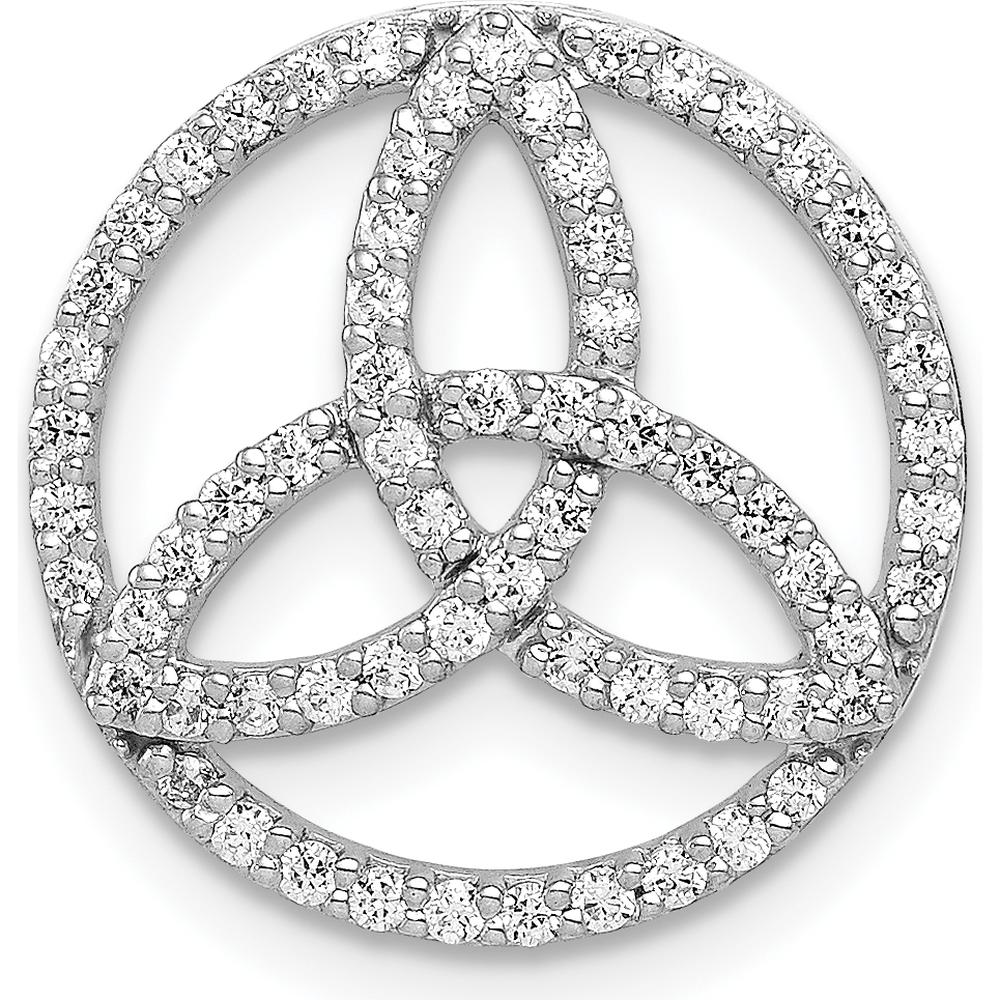 14K White Gold Celtic Circle Slide Pendant with 1/3 Carat Round Diamonds by Monteluci Fine Jewelry
