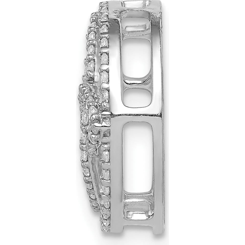 14K White Gold Celtic Circle Slide Pendant with 1/3 Carat Round Diamonds by Monteluci Fine Jewelry