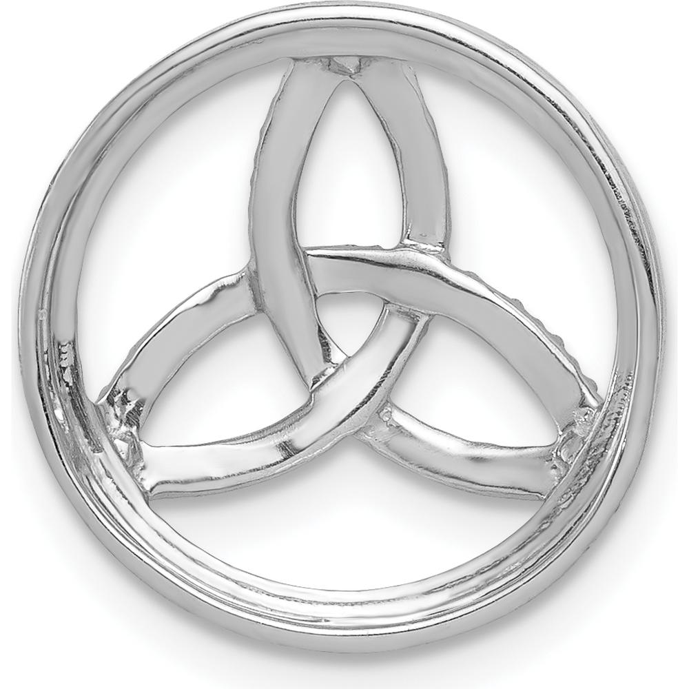 14K White Gold Celtic Circle Slide Pendant with 1/3 Carat Round Diamonds by Monteluci Fine Jewelry