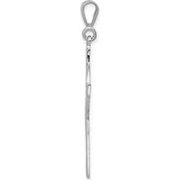 14K White Gold Celtic Cross Pendant Charm with Textured Design - 44mm Length by Oro Pregiato