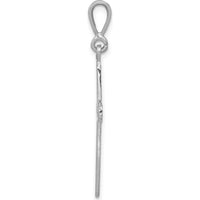 14K White Gold Celtic Knot Cross Pendant with Rhodium Plating and Textured Back by Oro Pregiato