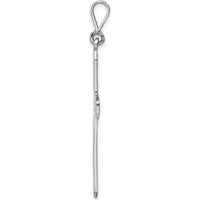 14K White Gold Celtic Knot Cross Pendant with Rhodium Plating by Oro Pregiato
