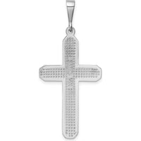 14K White Gold Celtic Knot Cross Pendant with Rhodium Plating by Oro Pregiato