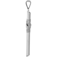 14K White Gold Center Wrap Tube Cross Pendant - 49.32mm Length by Oro Pregiato