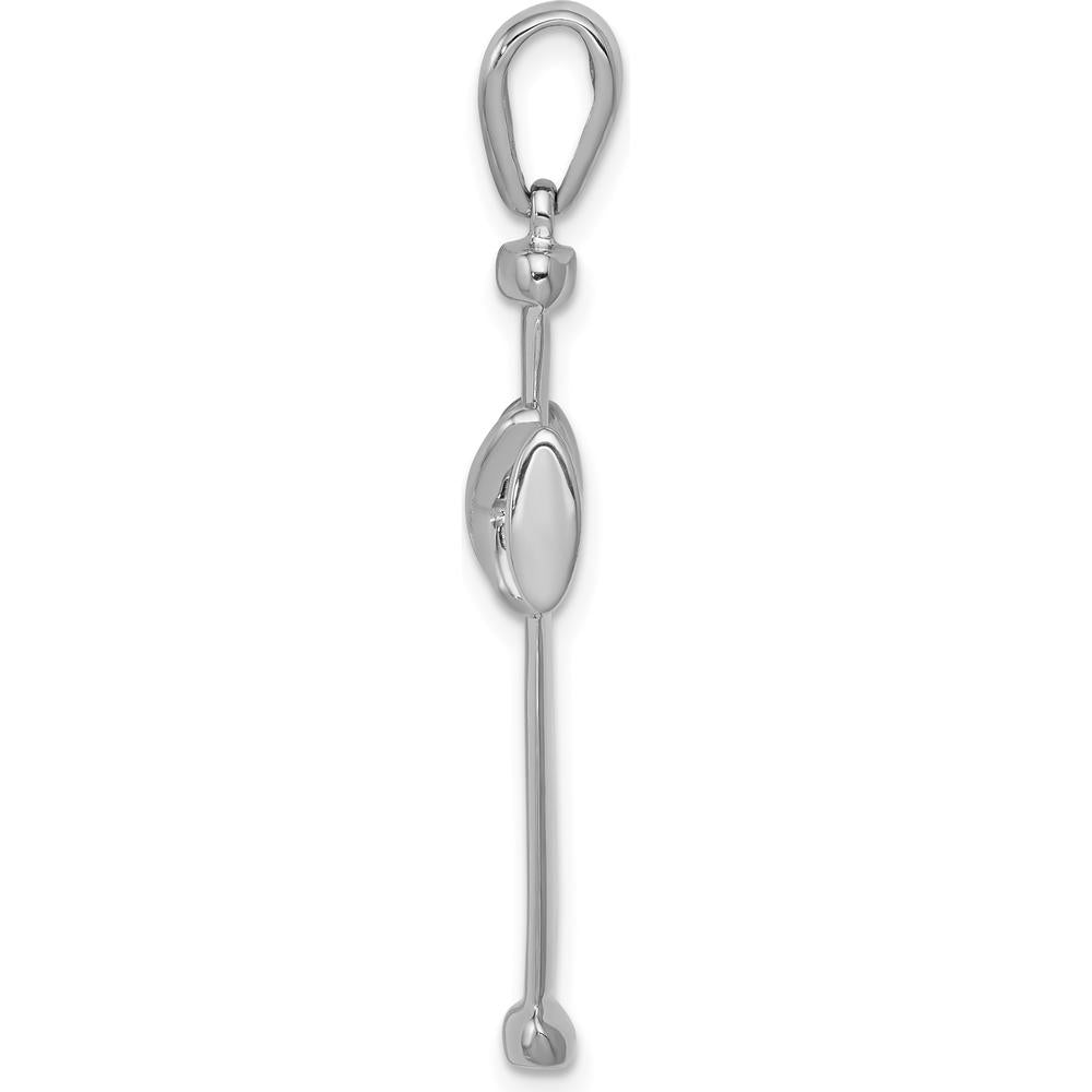 14K White Gold Center-X Latin Cross Pendant - Polished with Rhodium Finish by Oro Pregiato
