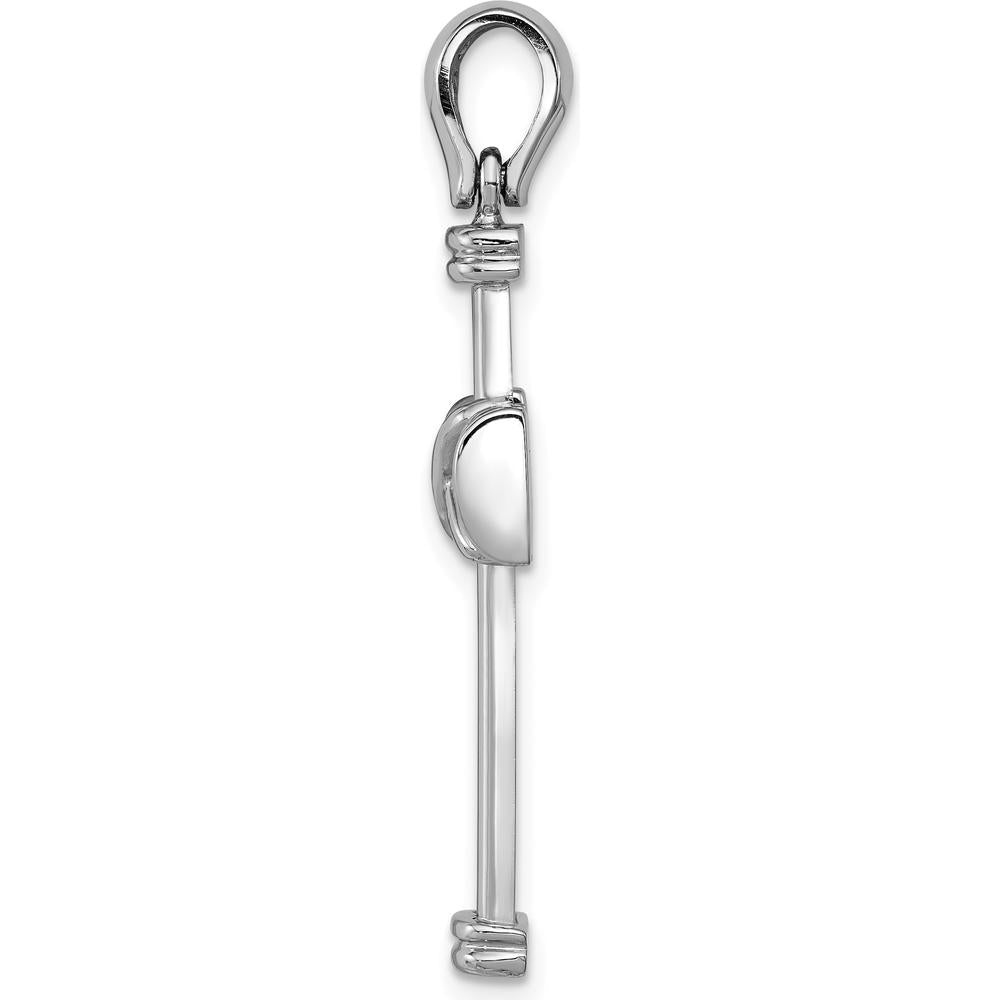14K White Gold Center-X Latin Cross Pendant with Rhodium Plating - Polished Finish by Oro Pregiato