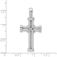 14K White Gold Center-X Latin Cross Pendant with Rhodium Plating - Polished Finish by Oro Pregiato