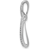 14K White Gold Chain Slide Cross Pendant with Pave-Set Round Diamonds - 0.25 Carat Total Diamond Weight by Monteluci Fine Jewelry
