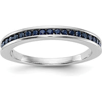 14K White Gold Channel Band with Round Blue Sapphires - 0.44 Carat Total Gemstone Weight by 0