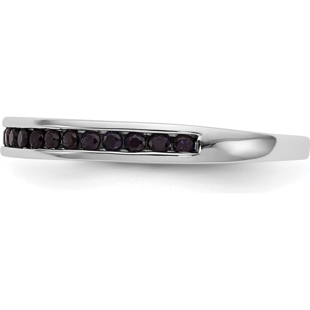 14K White Gold Channel Band with Round Blue Sapphires - 0.44 Carat Total Gemstone Weight by 0