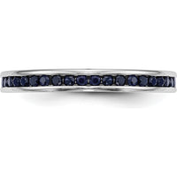 14K White Gold Channel Band with Round Blue Sapphires - 0.44 Carat Total Gemstone Weight by 0