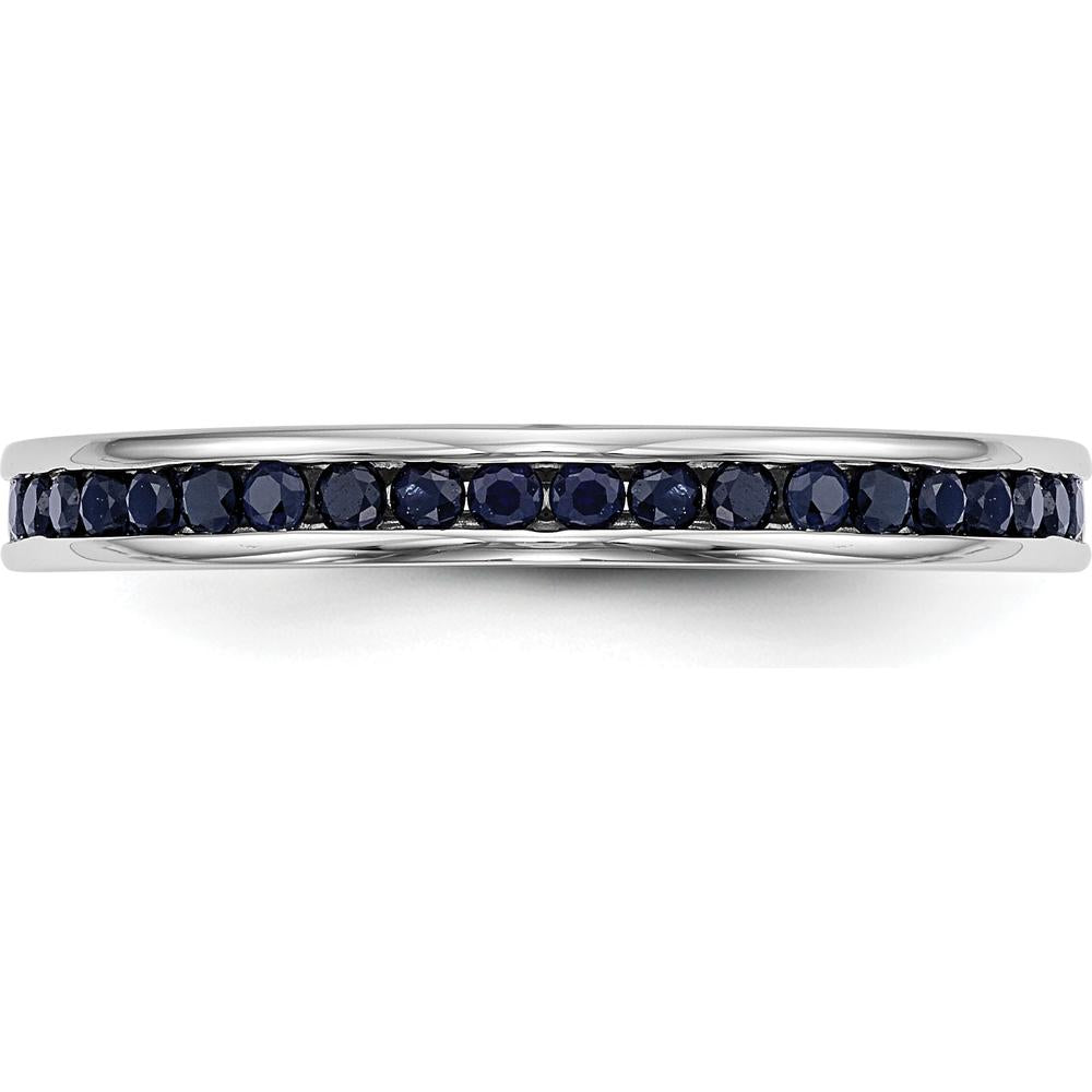 14K White Gold Channel Band with Round Blue Sapphires - 0.44 Carat Total Gemstone Weight by 0