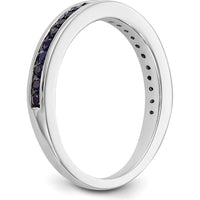 14K White Gold Channel Band with Round Blue Sapphires - 0.44 Carat Total Gemstone Weight by 0