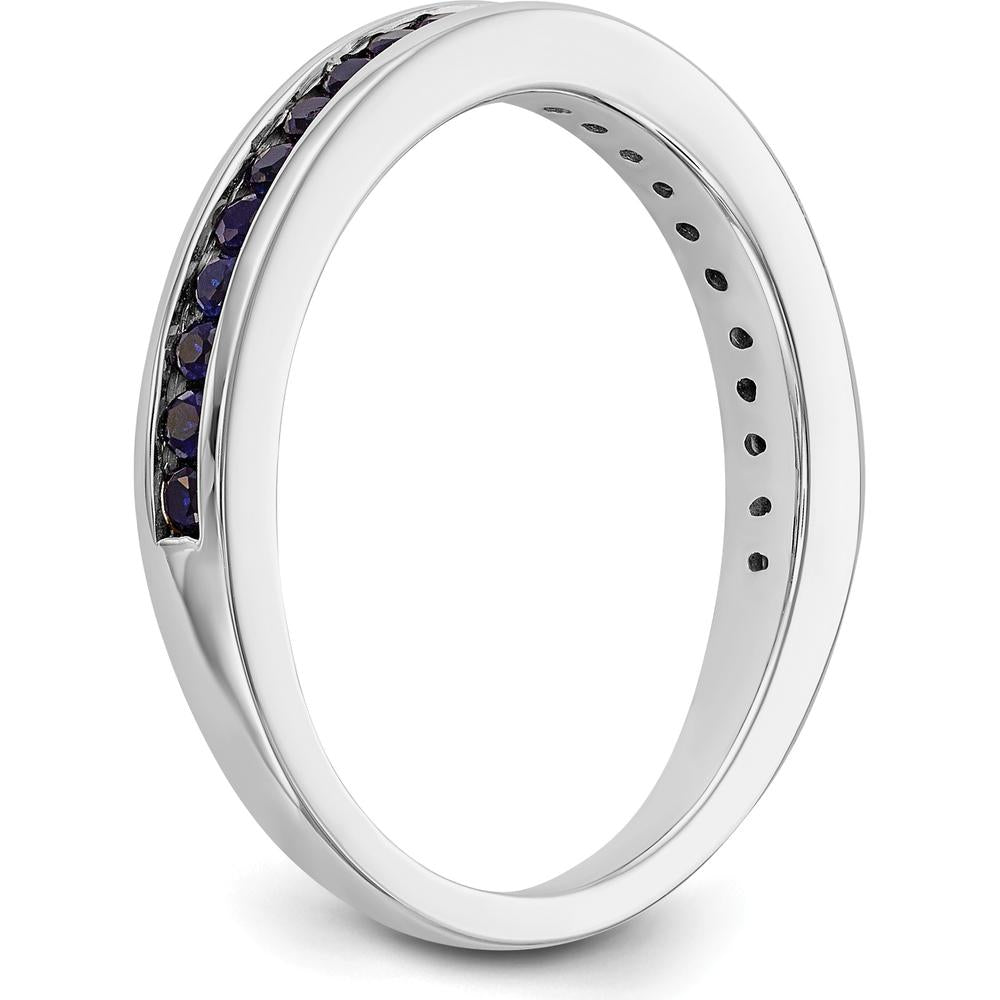 14K White Gold Channel Band with Round Blue Sapphires - 0.44 Carat Total Gemstone Weight by 0