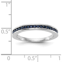 14K White Gold Channel Band with Round Blue Sapphires - 0.44 Carat Total Gemstone Weight by 0