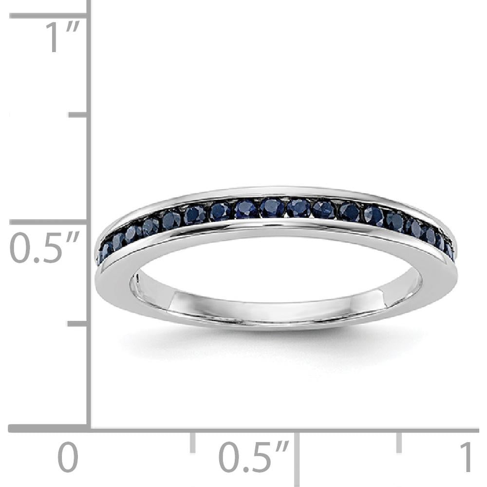 14K White Gold Channel Band with Round Blue Sapphires - 0.44 Carat Total Gemstone Weight by 0