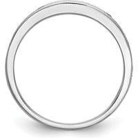 14K White Gold Channel Set Band with 0.26 Carat Total Round Blue Sapphires and Milgrain Detail by 0