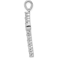 14K White Gold Channel-Set Diamond Latin Cross Pendant - 0.75 Carat Total Diamond Weight by Monteluci Fine Jewelry