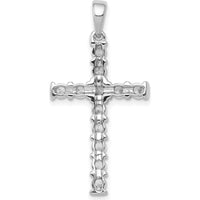 14K White Gold Channel-Set Diamond Latin Cross Pendant - 0.75 Carat Total Diamond Weight by Monteluci Fine Jewelry