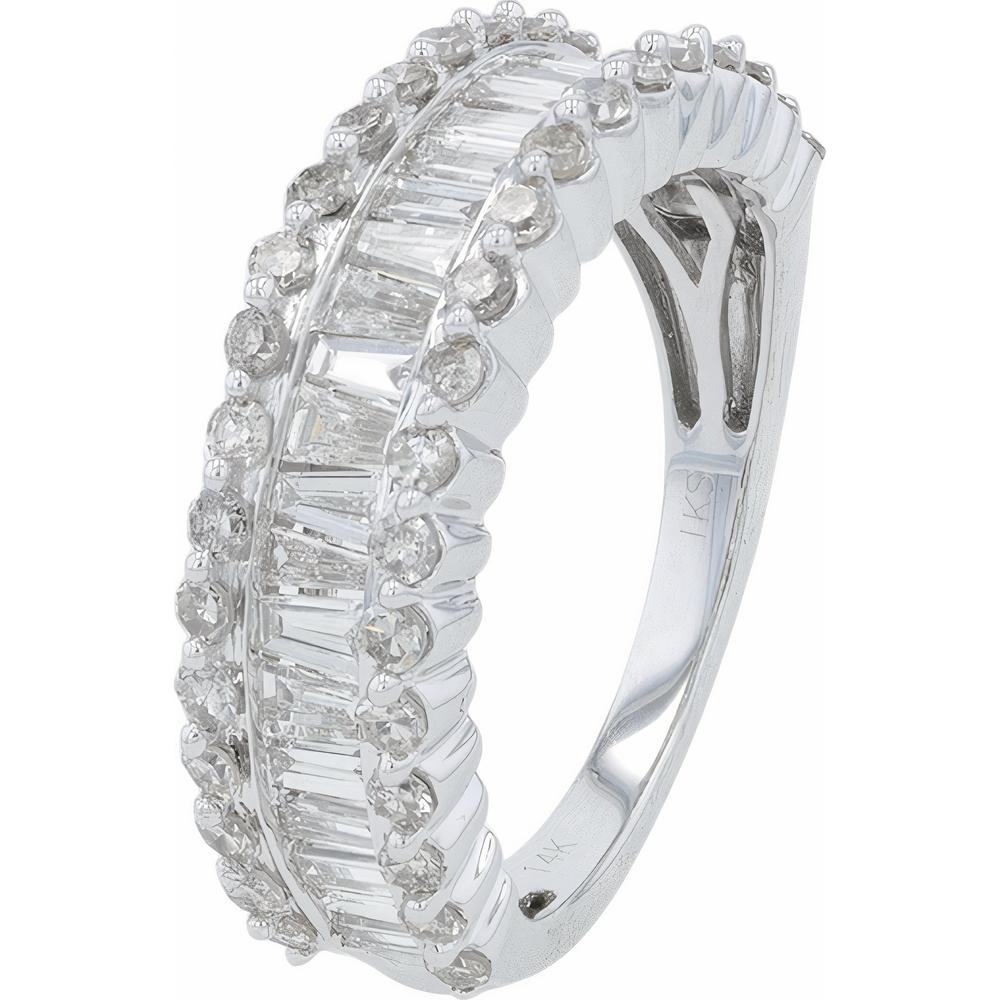 14K White Gold Channel Set Diamond Ring with 1.50 Carats Total Diamond Weight