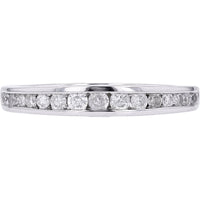14K White Gold Channel-Set Round Diamond Band - 1/3 Carat Total Diamond Weight