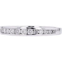 14K White Gold Channel-Set Round Diamond Band - 1/3 Carat Total Diamond Weight