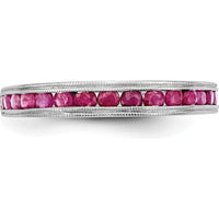 14K White Gold Channel Set Ruby Band with 17 Round Natural Rubies - 0.34 Carat Total Weight by 0