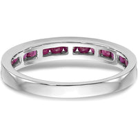 14K White Gold Channel Set Ruby Band with 17 Round Natural Rubies - 0.34 Carat Total Weight by 0