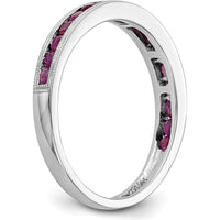 14K White Gold Channel Set Ruby Band with 17 Round Natural Rubies - 0.34 Carat Total Weight by 0