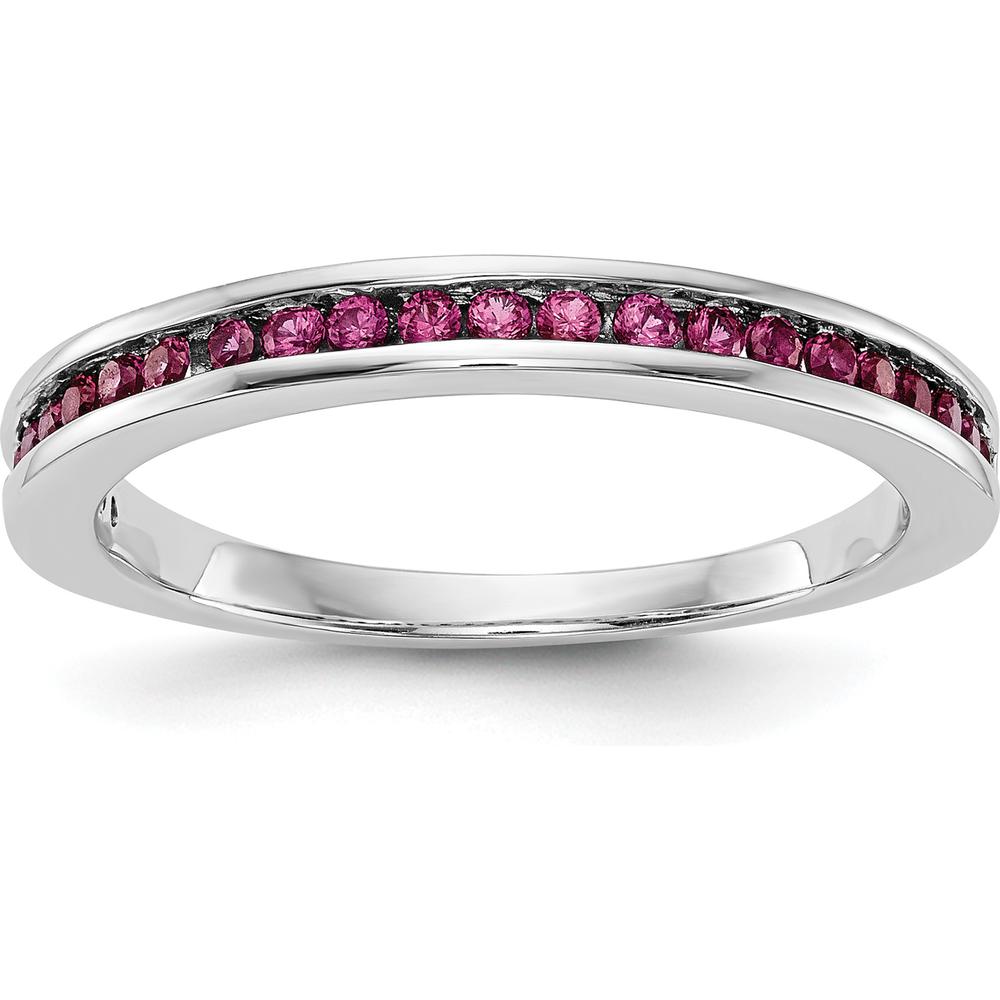 14K White Gold Channel Set Ruby Wedding Band - 0.48 Carat Total Ruby Weight by 0