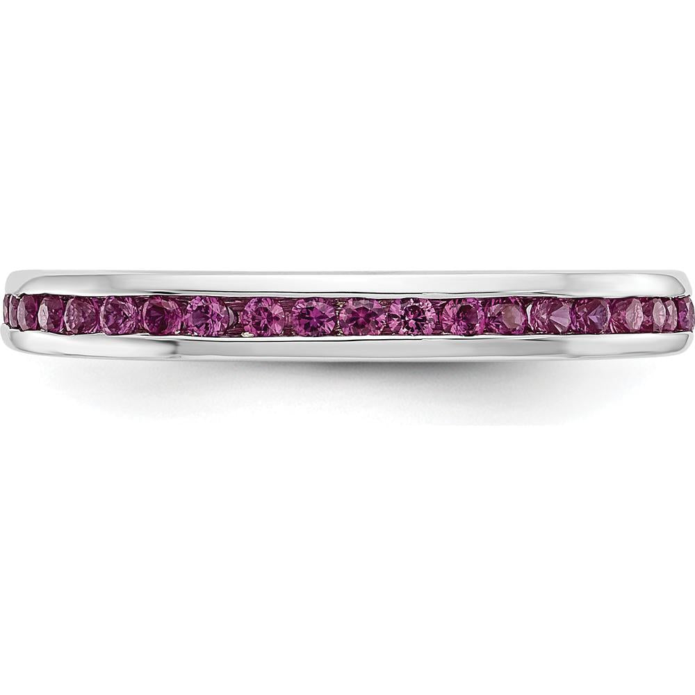 14K White Gold Channel Set Ruby Wedding Band - 0.48 Carat Total Ruby Weight by 0