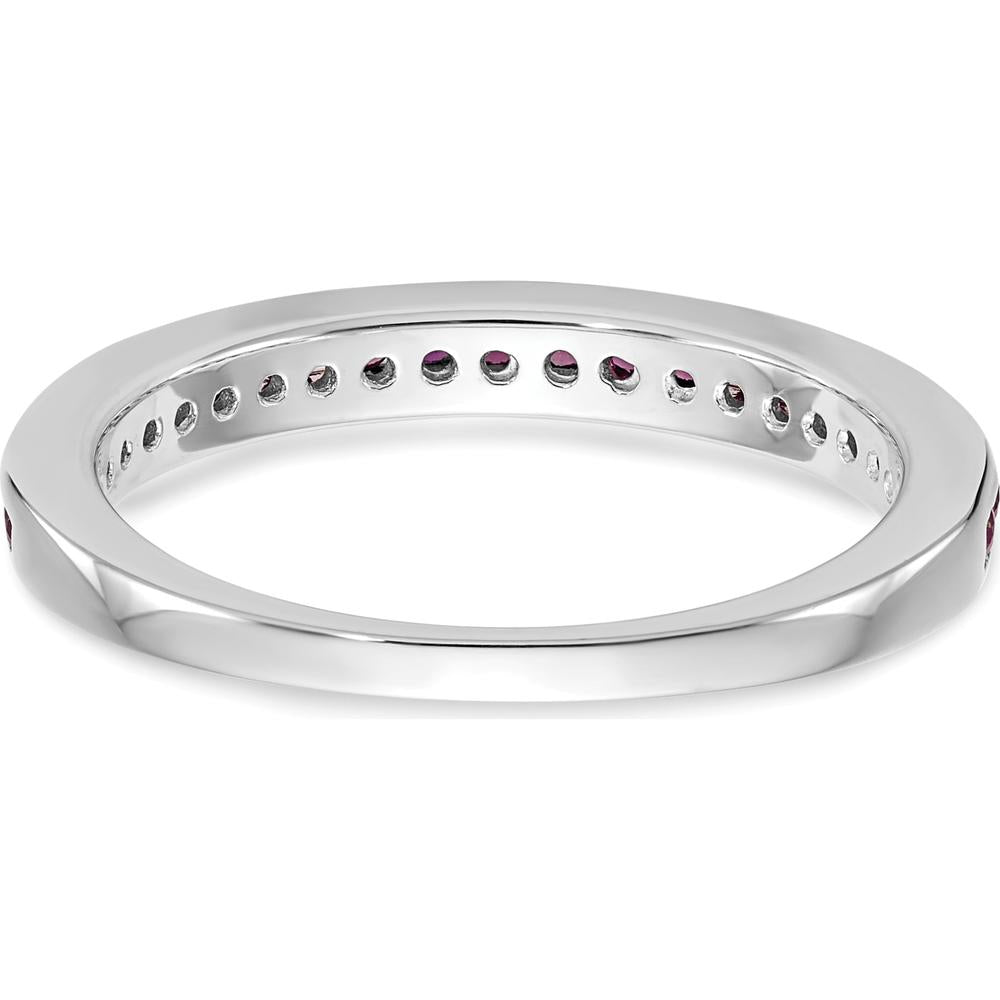 14K White Gold Channel Set Ruby Wedding Band - 0.48 Carat Total Ruby Weight by 0