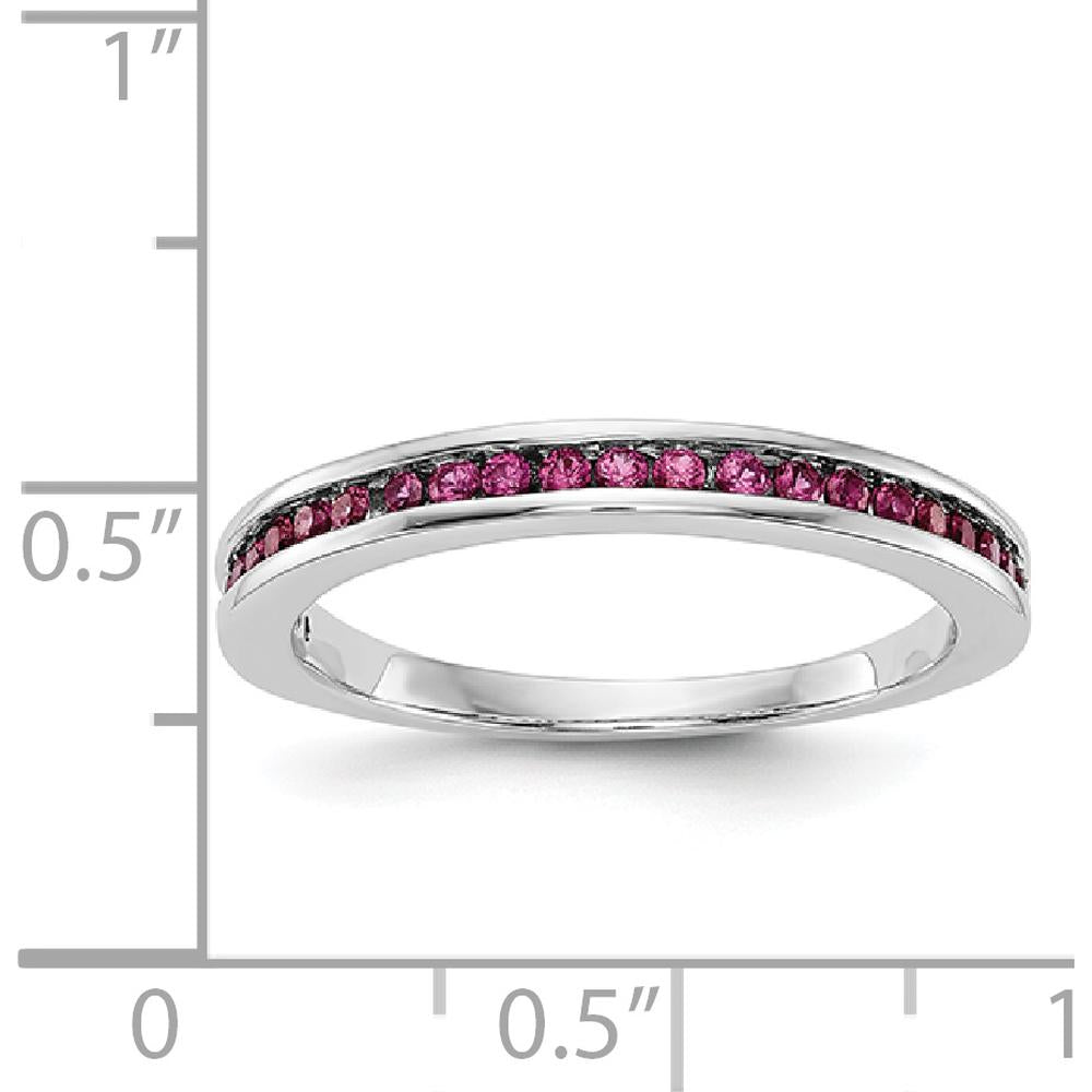 14K White Gold Channel Set Ruby Wedding Band - 0.48 Carat Total Ruby Weight by 0