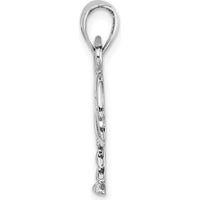 14K White Gold Charleston Palm Tree and Crescent Moon Pendant with Polished Rhodium Finish by Oro Pregiato