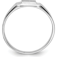 14K White Gold Child's Signet Ring with Satin Finish and Custom Engraving Space - Size 3.5 to 7.5 by Oro Pregiato